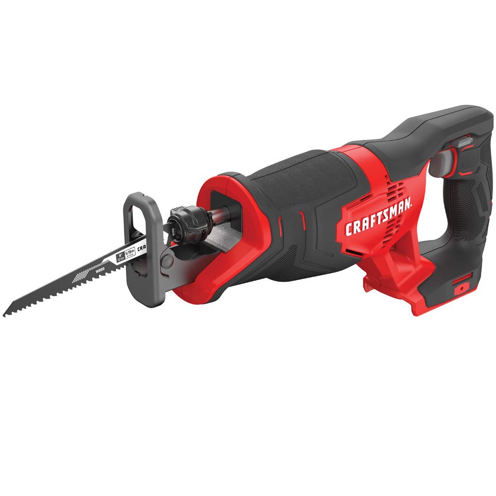 CRAFTSMAN V20 bare tool emphasizing compatibility with battery and charger.