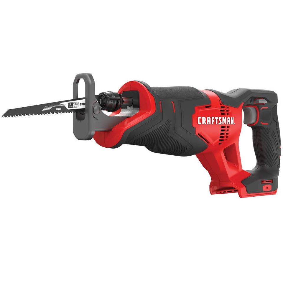 CRAFTSMAN V20 reciprocating saw showing its compact design for tight spaces.