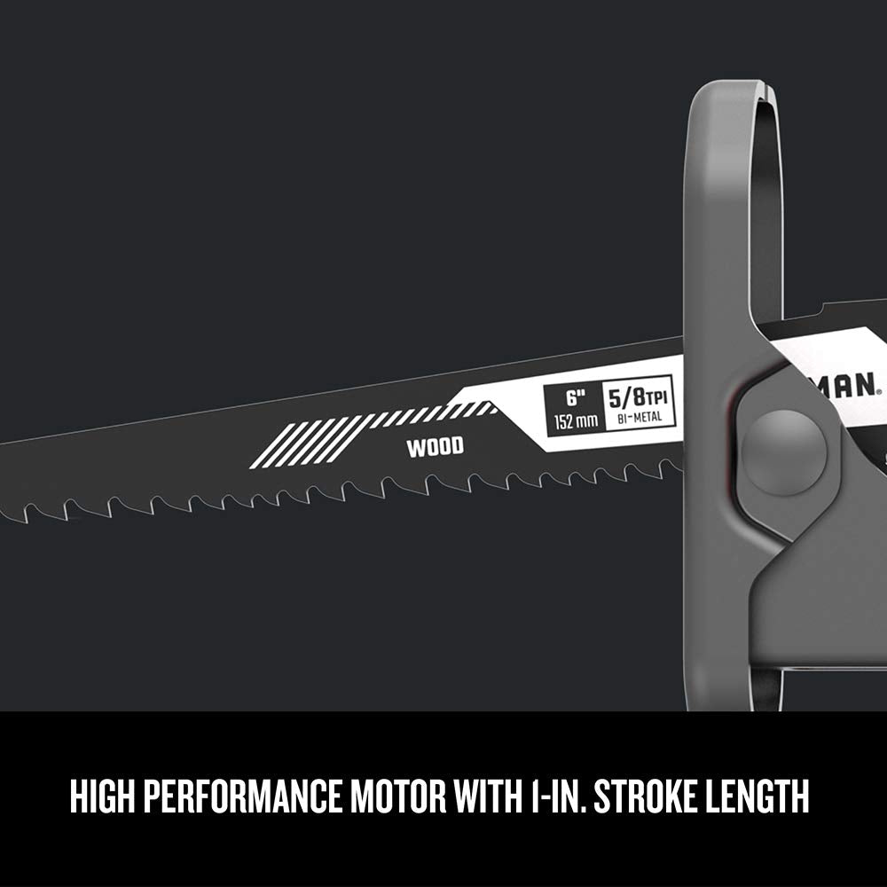 CRAFTSMAN V20 reciprocating saw with ergonomic contoured handle for comfort.