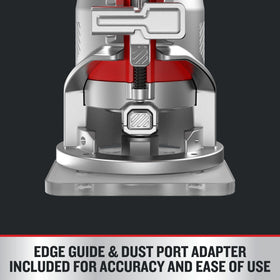 CRAFTSMAN V20 router dust port adapter keeps workspace clean.
