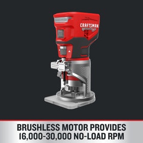 CRAFTSMAN V20 router fixed base depth adjustment improves accuracy.