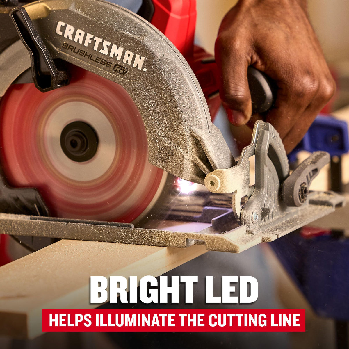 CRAFTSMAN V20 RP 7-1/4 in blade handles wide boards smoothly.