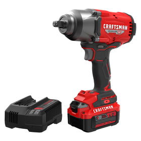 CRAFTSMAN V20 RP impact wrench with battery included for immediate use.