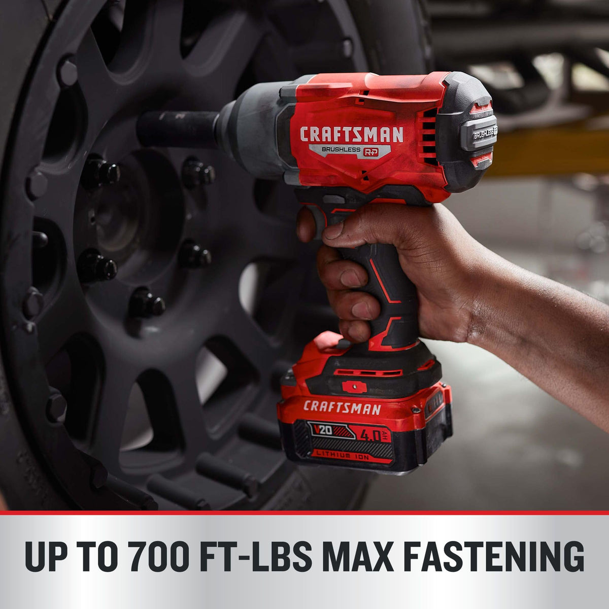 CRAFTSMAN V20 RP impact wrench with durable housing for shop use.