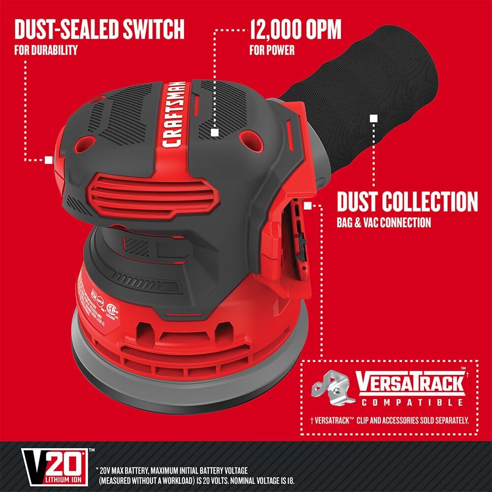 CRAFTSMAN V20 vacuum hose connection enabling better dust control on the job.