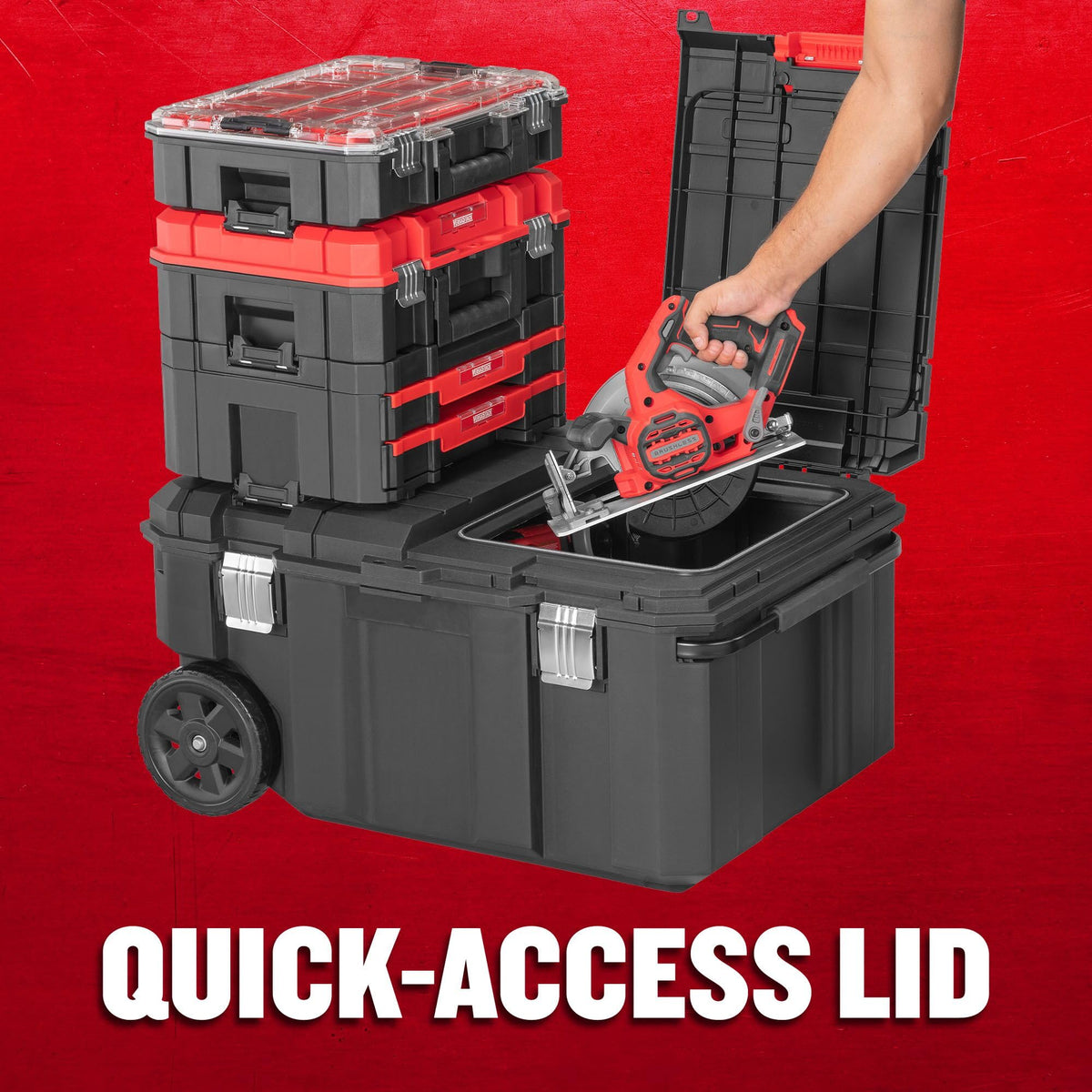 CRAFTSMAN VersaStack 30-Gallon Chest rust-resistant hardware withstands workshop wear