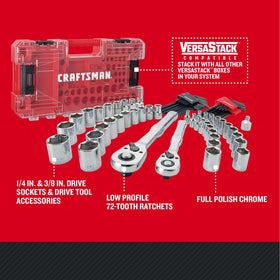 Craftsman Versastack tool set with 3/8-drive sockets enables easier reach