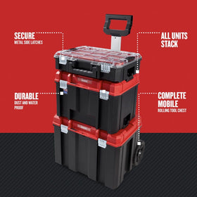 CRAFTSMAN Versastack middle deep tool box provides ample space for large tools and parts.