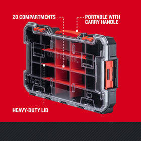 CRAFTSMAN VERSASTACK polycarbonate lid enhances durability and visibility.