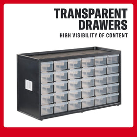 CRAFTSMAN workshop organization setup ideal for small parts and hobby supplies.