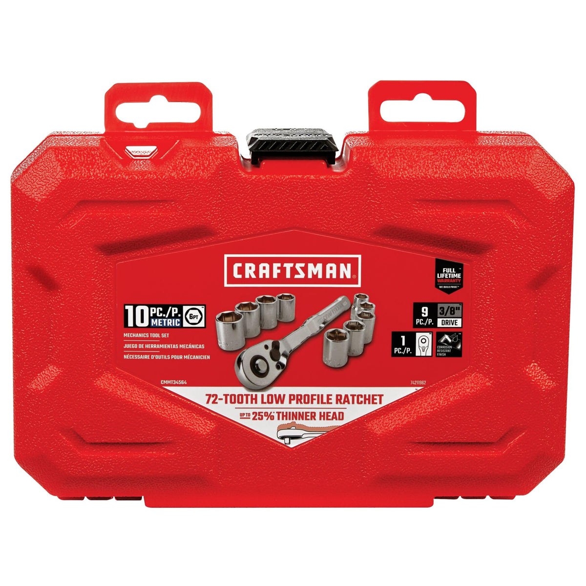 Craftsman workshop scene shows the tool set in automotive and DIY use.
