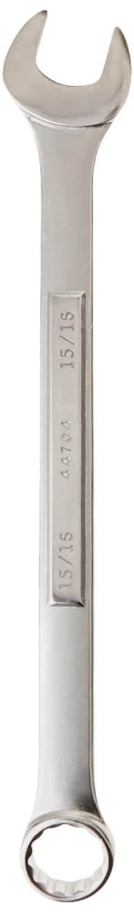 CRAFTSMAN wrench highlights 15-degree offset for easier knuckle clearance.