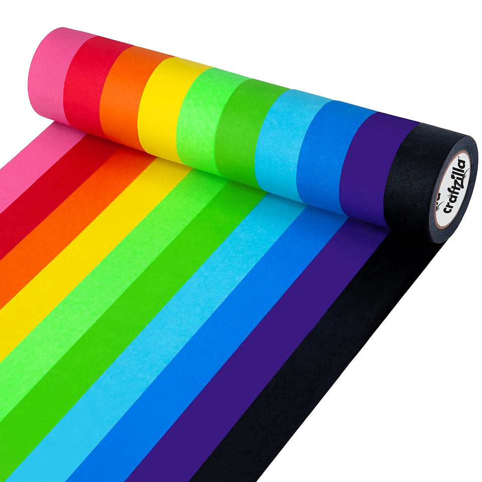 Craftzilla colored masking tape package shown for bright, mess-free arts and crafts projects.