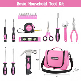 CraftZone 21-piece tool kit designed for quick home repairs