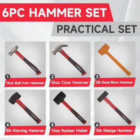 CraftZone antivibe hammer with fiberglass handle offering vibration dampening.