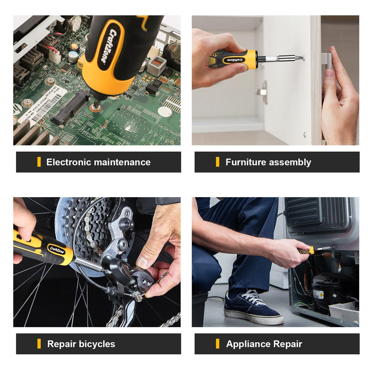 CraftZone compact handle design reduces fatigue during long tasks.