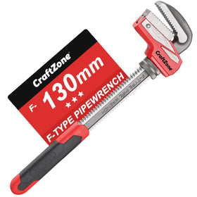 CraftZONE F-Type Pipe Wrench with 130mm opening for easy plumbing adjustments