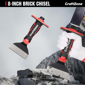 CraftZONE forged alloy steel chisel with rust-resistant finish on rugged job site