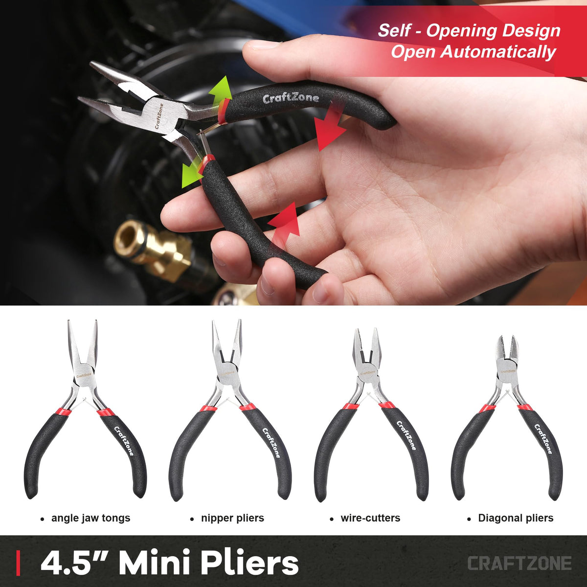 CraftZone groove joint pliers with adjustable jaw for versatile tasks