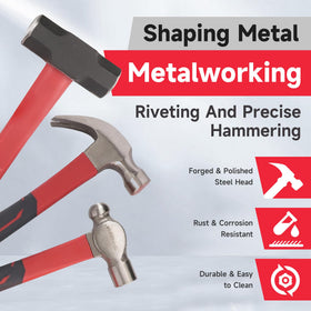 CraftZone heavy-duty forging hammer close-up, enduring 10,000+ impact cycles.