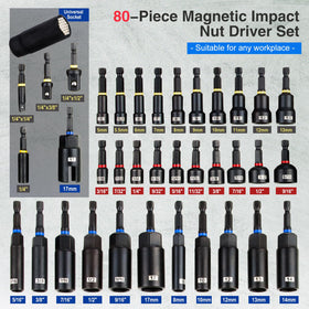 CRAFTZONE magnetic nut drivers and bits provide secure fastener grip during impact work