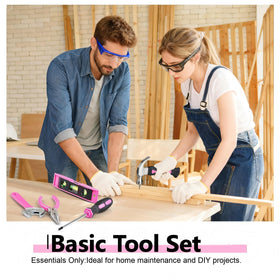 CraftZone pink tool bag with shoulder strap for hands-free transport