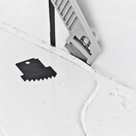 Cramer tools with 90-degree edges produce crisp corner grout.