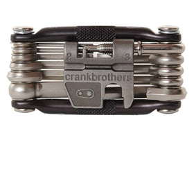 Crankbrothers M17 Nickel closeup shows compact build for on-trail repairs.