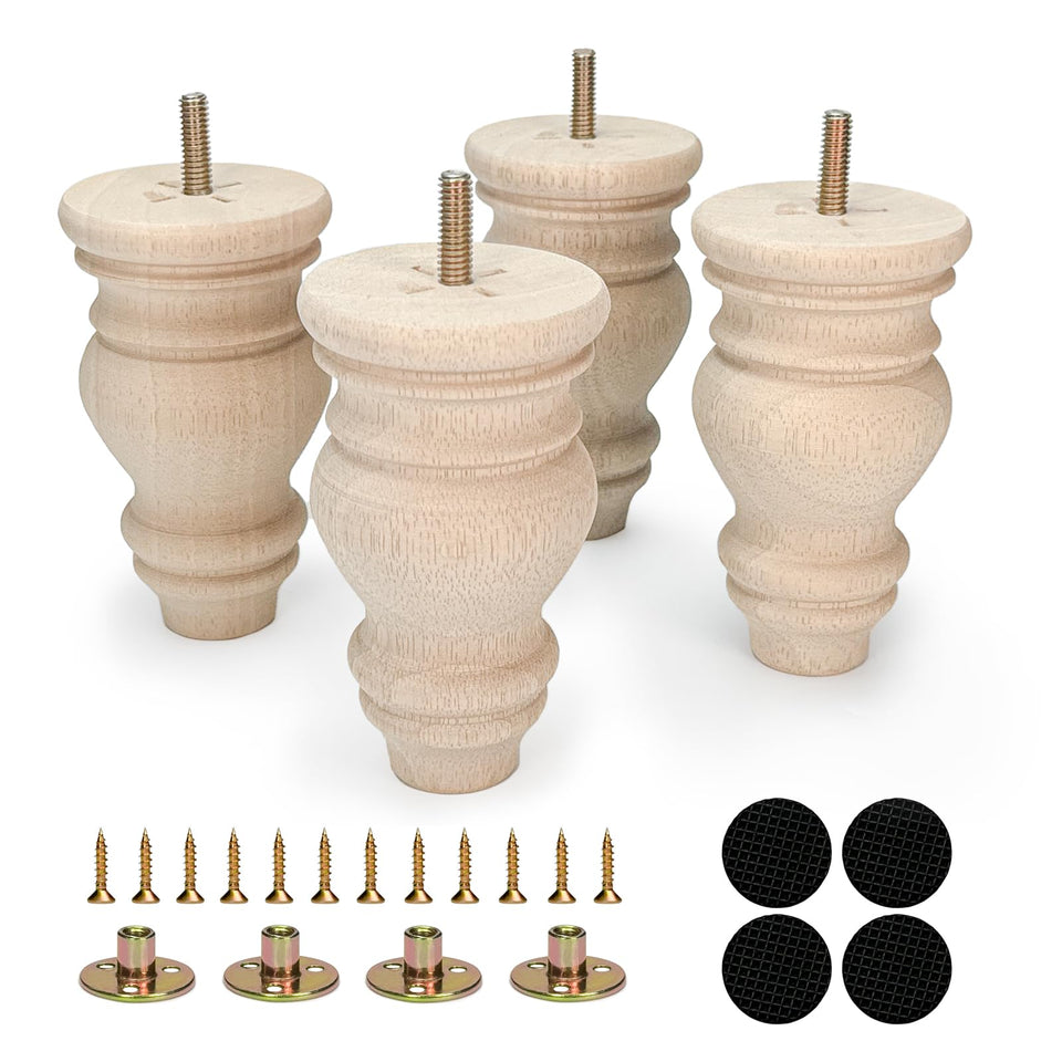Crawopft 5in furniture leg with bolt for easy replacement on sofas and chairs.