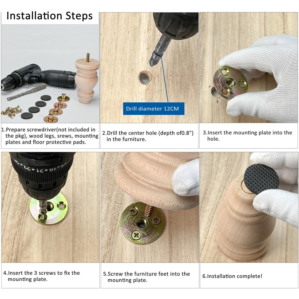 Crawopft legs with mounting plates enable quick, secure installations.