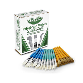 Crayola paintbrush classpack jumbo natural bristles 12ct for textured accents