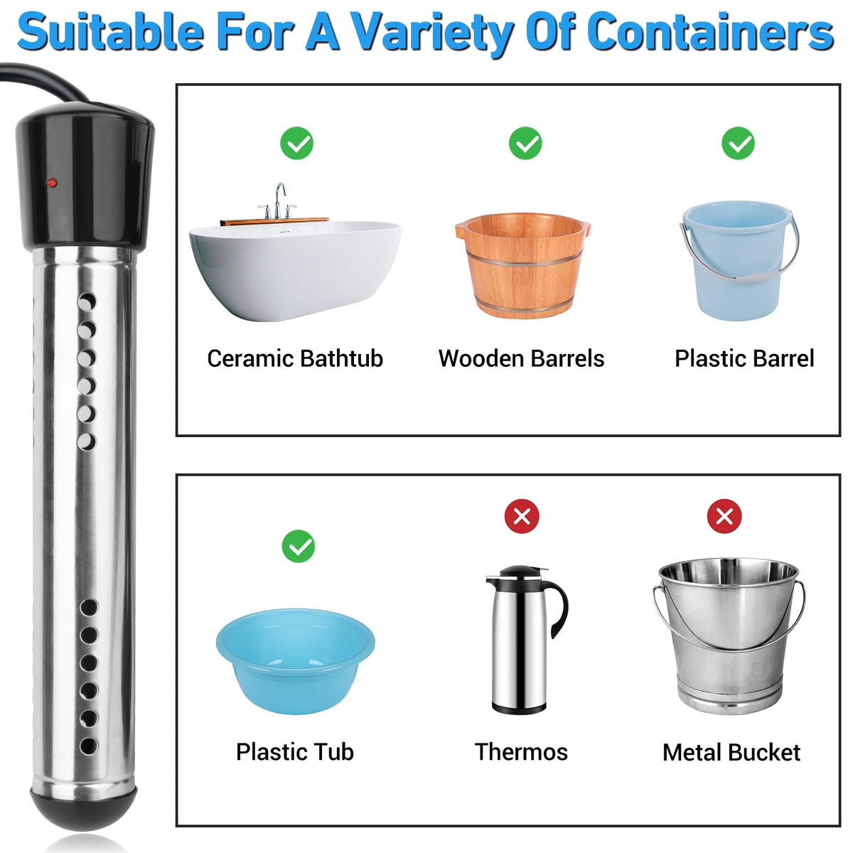 CrazyBrace bucket bath setup lets warm water in non-conductive containers
