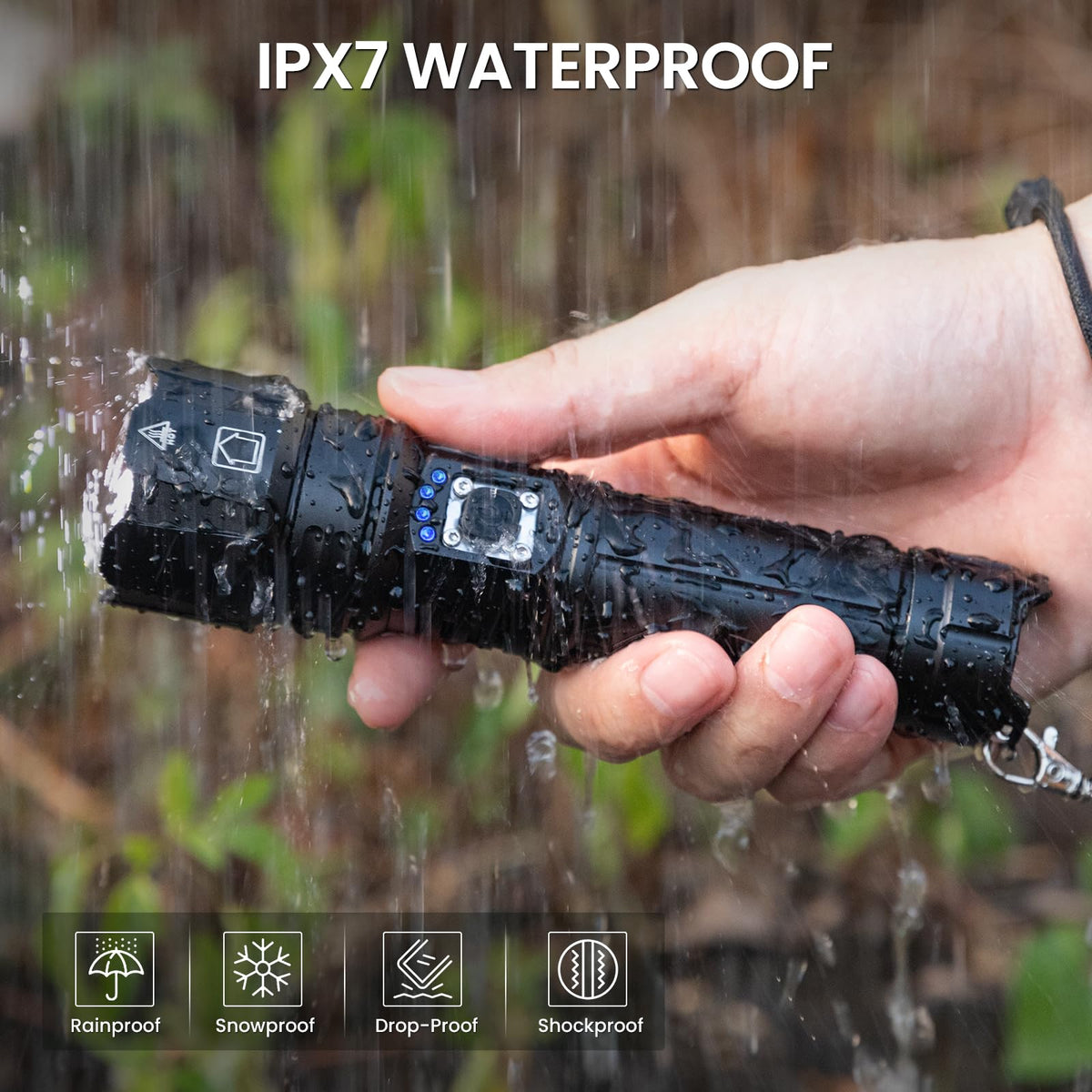 Crazybrace handheld flashlight enables quick one-handed operation.