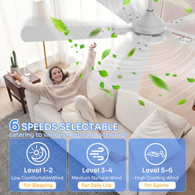 Crazypai dual blade finish white and wood for versatile decor options