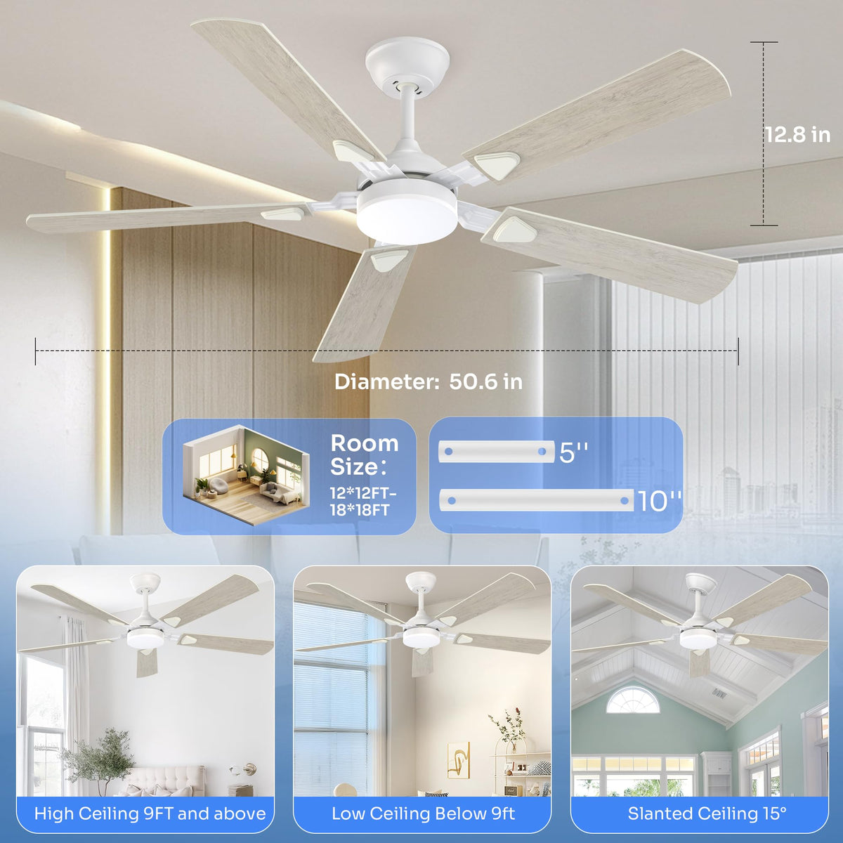 Crazypai reversible direction ceiling fan for summer and winter comfort