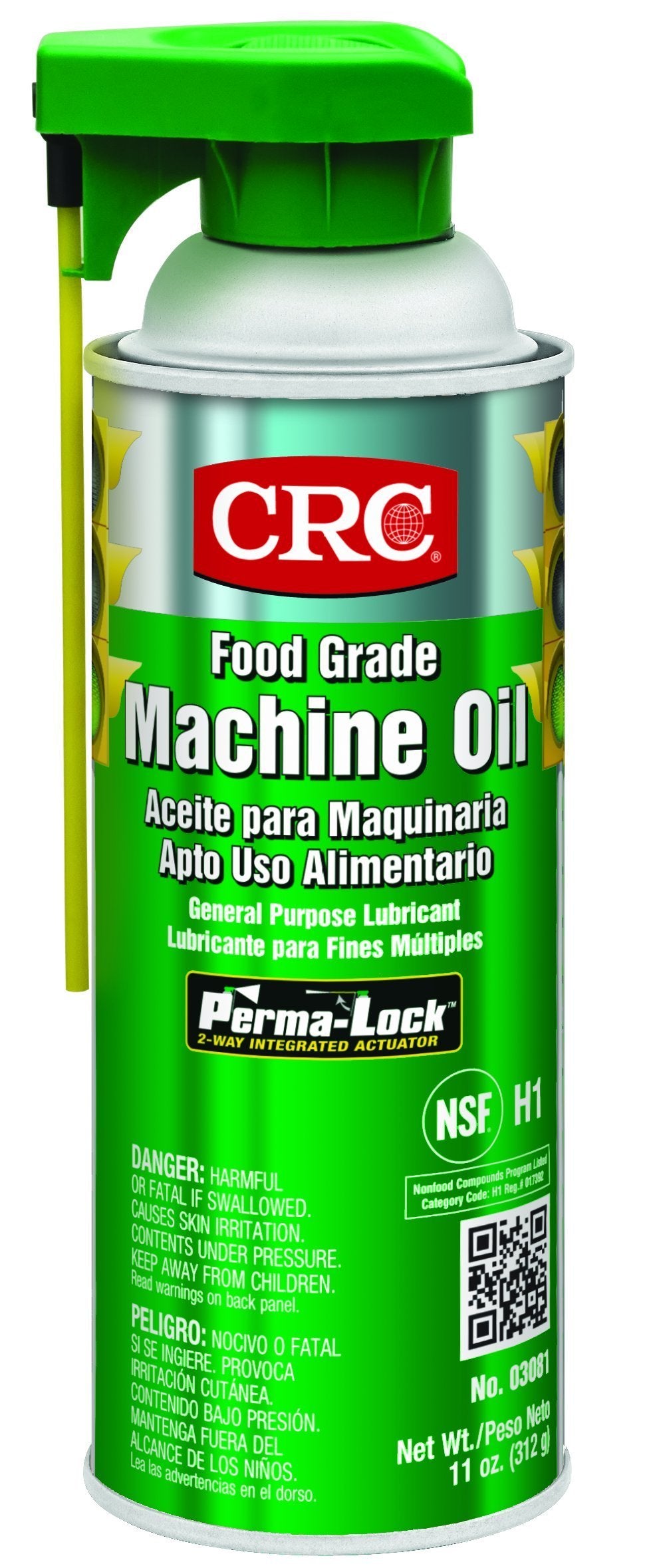 CRC 03081 general purpose machine oil spray can, colorless and odorless lubrication for food equipment