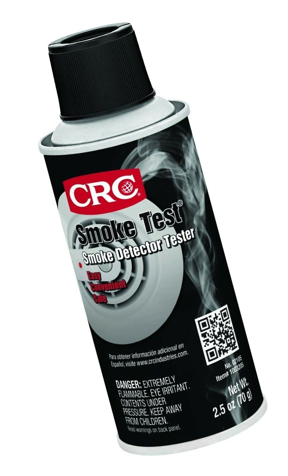 CRC Smoke Test Detectors tester 6ft spray enables safe, long-reach detector testing.