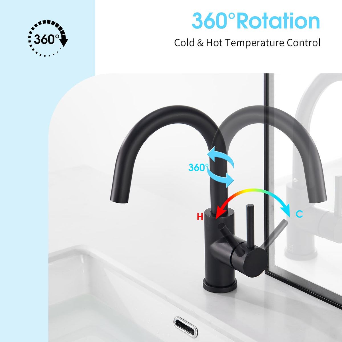 CREA 4-inch deck plate bar faucet mounted for prep sink versatility.