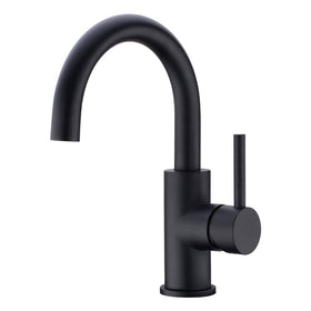 CREA black brushed-nickel bathroom faucet close-up finish and durable build.