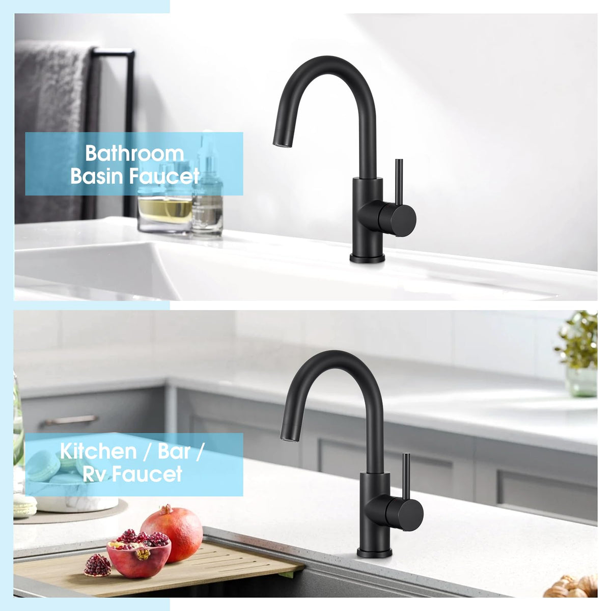 CREA compact faucet suitable for indoor vanity or outdoor prep areas.
