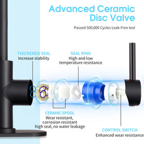 CREA lead-free 304 stainless steel construction ensures longevity and family safety.