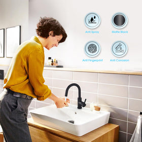 CREA single-handle hot-and-cold control for precise water temperature.