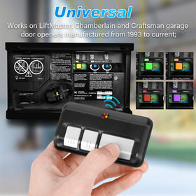 CreaCity 3-Device remote with visor clip for in-car access.