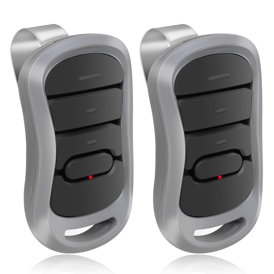 CreaCity Genie 2 replacement remote front view showing wide compatibility with IntelliCode openers.