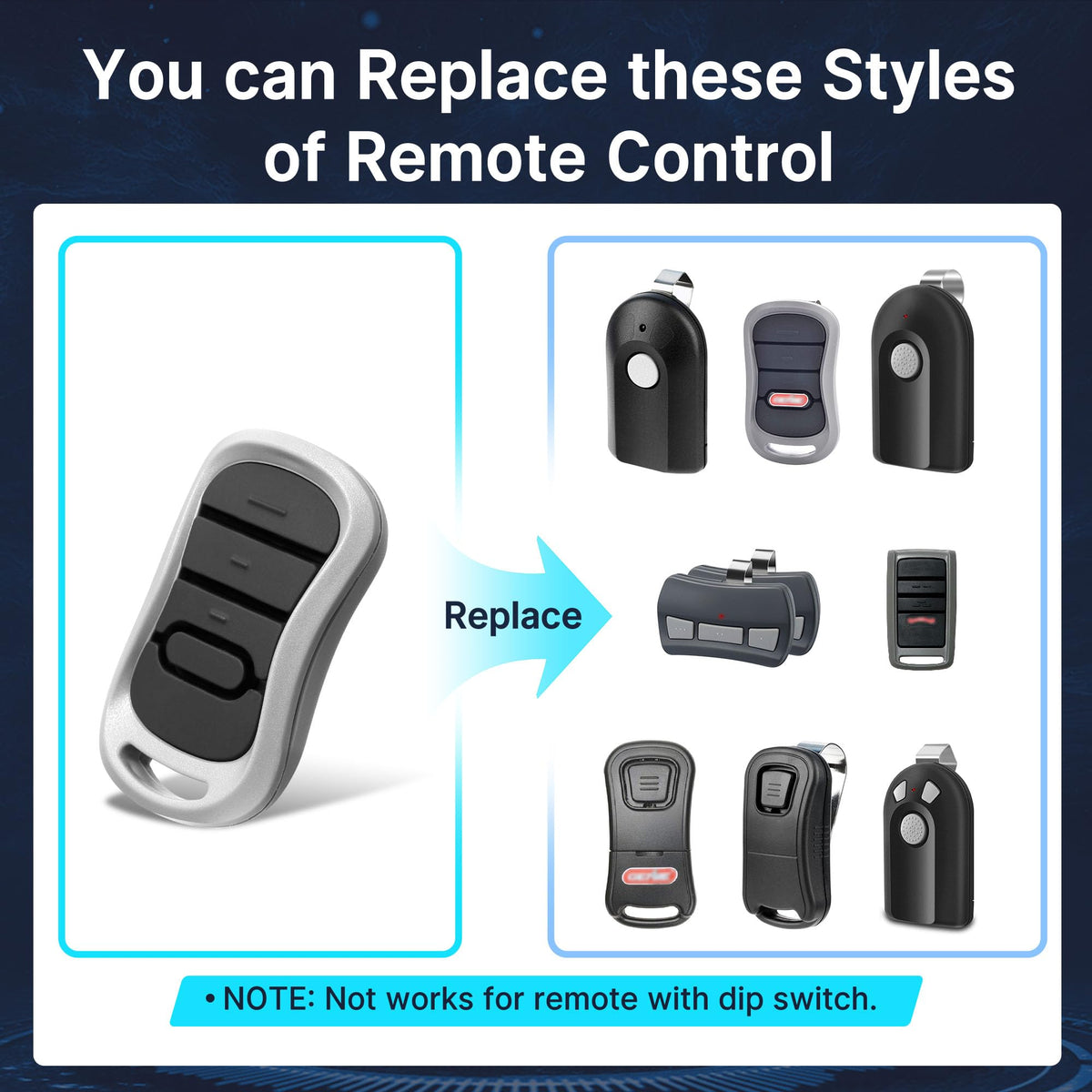 CreaCity Genie 2 replacement remote side view illustrating compact, reliable design.
