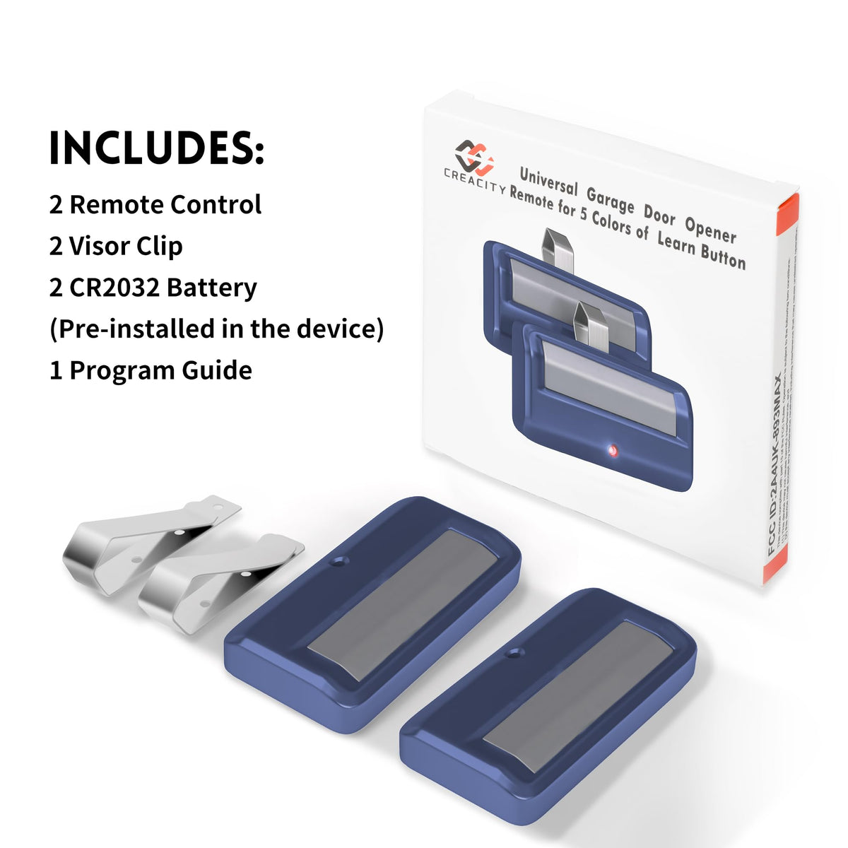 CreaCity includes two remotes for backup and shared access