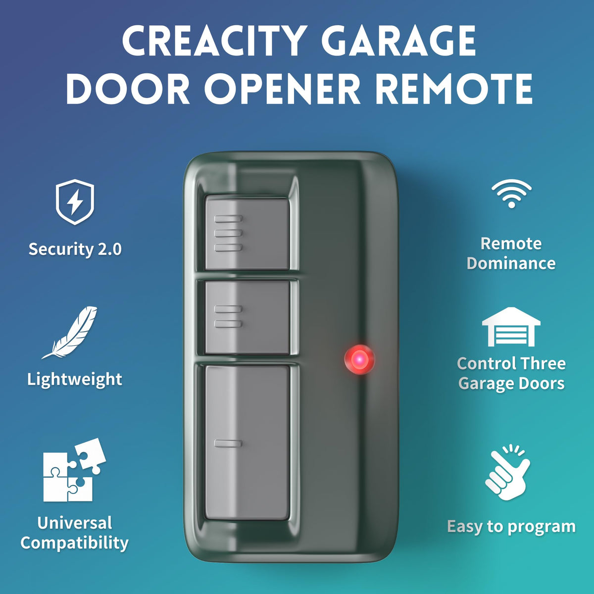 CreaCity remote close-up highlights multichannel control for up to three devices.