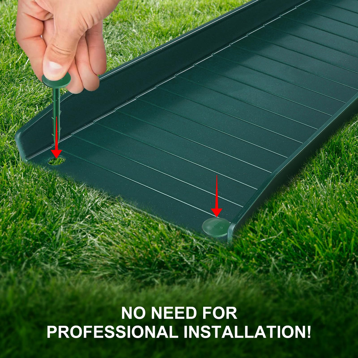 Creative.C downspout drain extension simplifies drainage along the foundation.