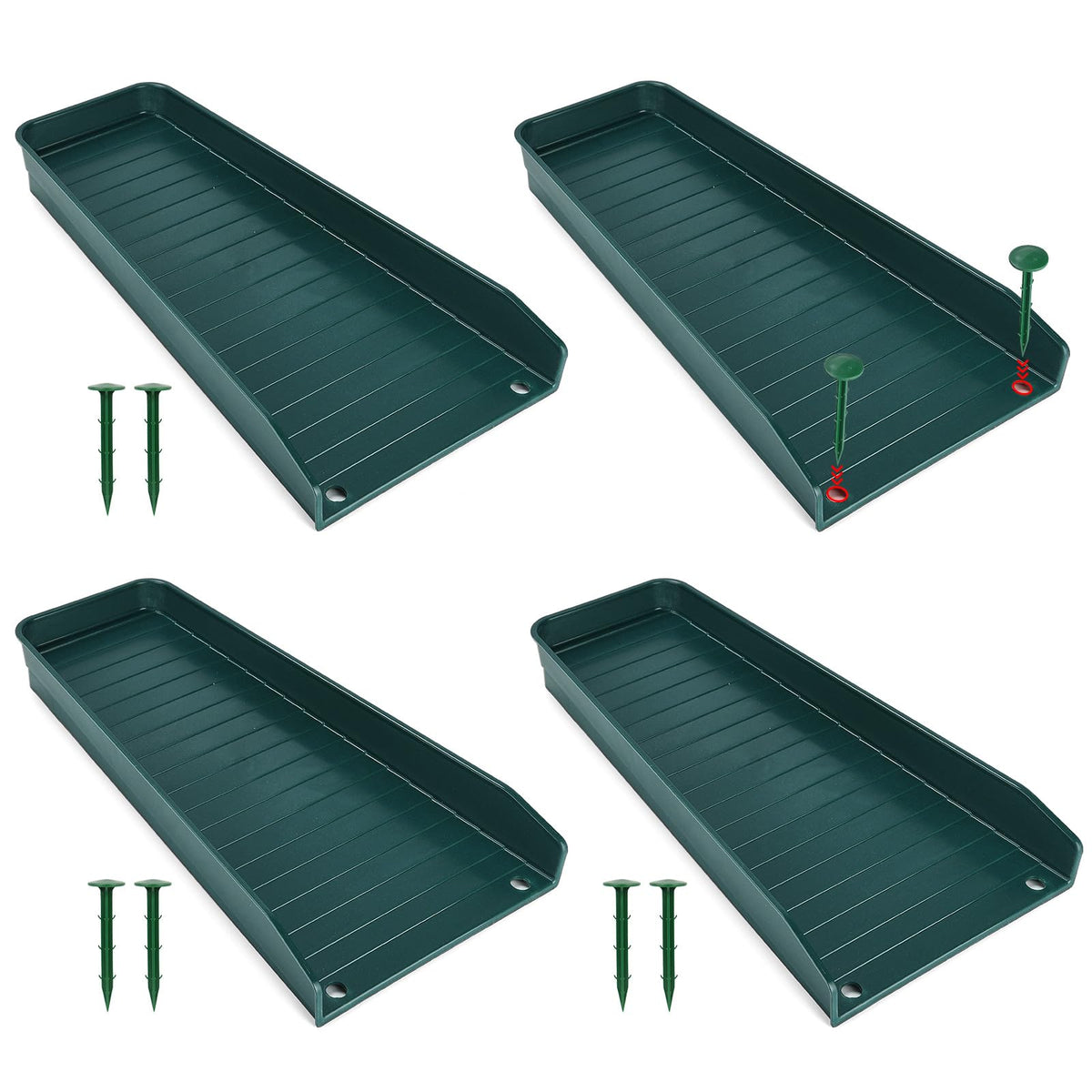 Creative.C four-pack downspout extensions for efficient rainwater routing away from foundations.