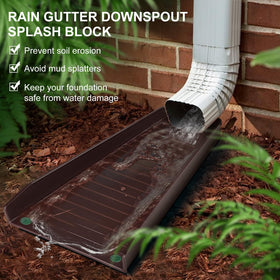 Creative.C rain splash block close-up in brown showing durable PP texture.